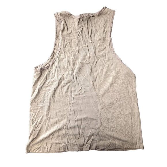 Calvin Klein Jeans Sleeveless Tan Shirt with Designs Women's Size Large - Picture 2 of 5